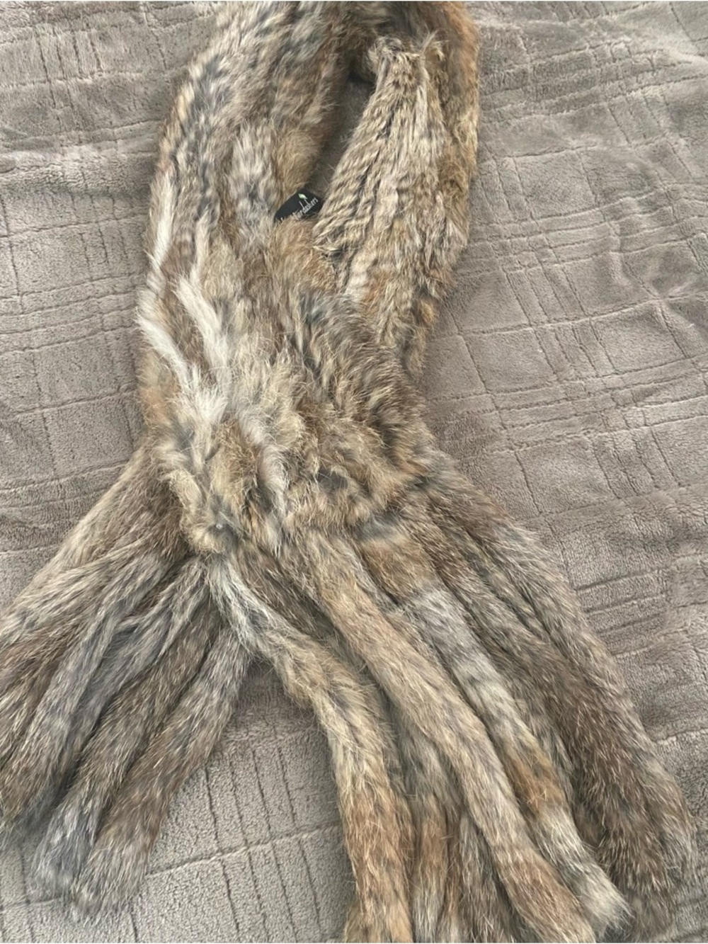 REAL Fur Scarf in Mixed Brown and Gray Tones! New Hatter Dasher Vintage/Perfect